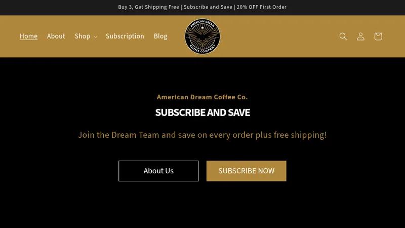 The American Dream Coffee: Custom Shopify Development
