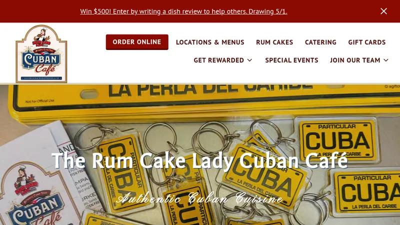 Rum Cake Lady Cuban Cafe