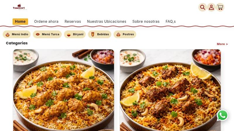 Tandoori Masala - Spanish Restaurant Website