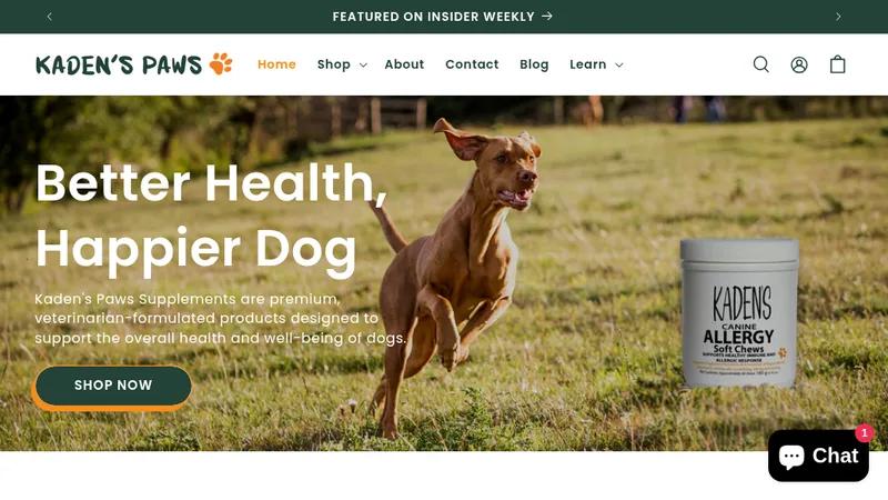 Kaden's Paws - Pet Supplements Brand
