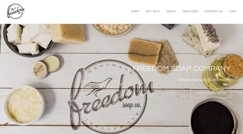 Freedom Soaps branding and site build
