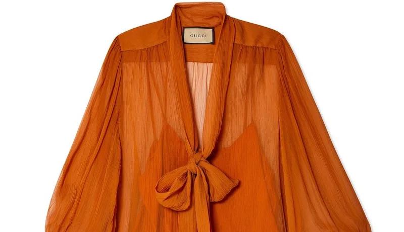 Gucci Silk Blouse Photography - Italian Luxury Fashion Flat-Lay