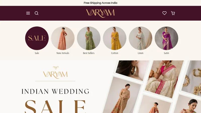 Varyam | Shopify Store Design & Development