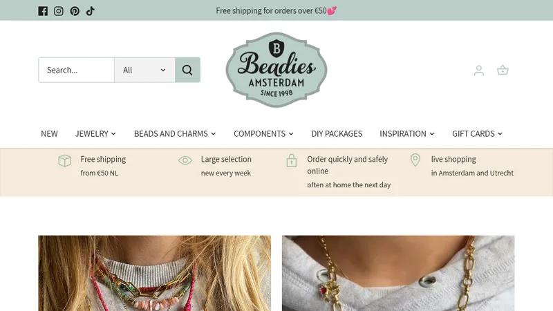 Rebranding en Shopify webshop voor Beadies Amsterdam sieradenmerk