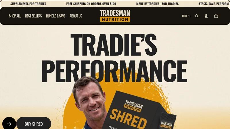 TRADESMAN NUTRITION (Shopify Store Design And Development)