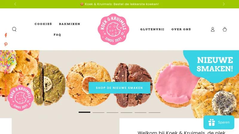 Rebranding en Shopify webshop voor vegan bakkerij Koek & Kruimels