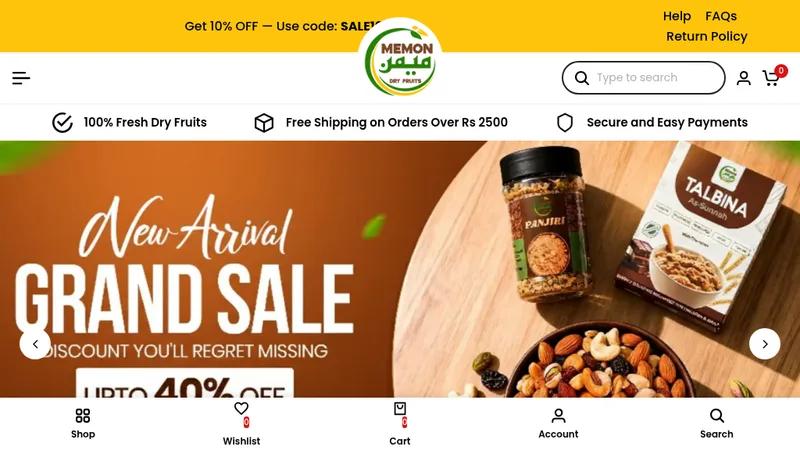 Memondryfruits.pk Website Development, Digital Marketing & SEO