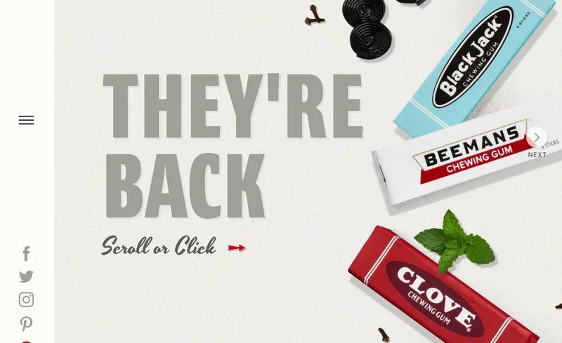 Blackjack, Beemans & Clove Chewing Gum