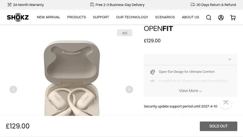 OpenFit Open Ear Headphone - Shokz UK – Sport Earphones [Multieffect]
