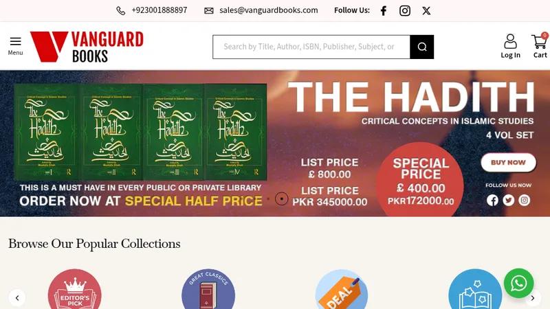 Vanguardbooks.com Website Design and Development