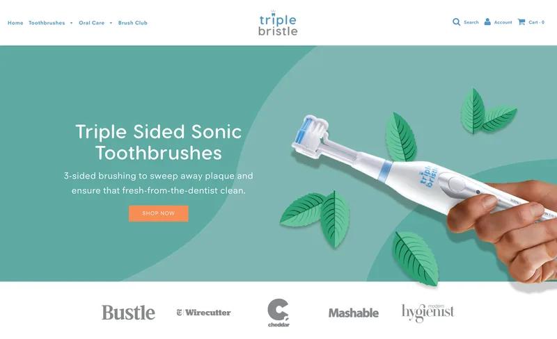 Triple Bristle: CRO Home Page & Product Page Redesign