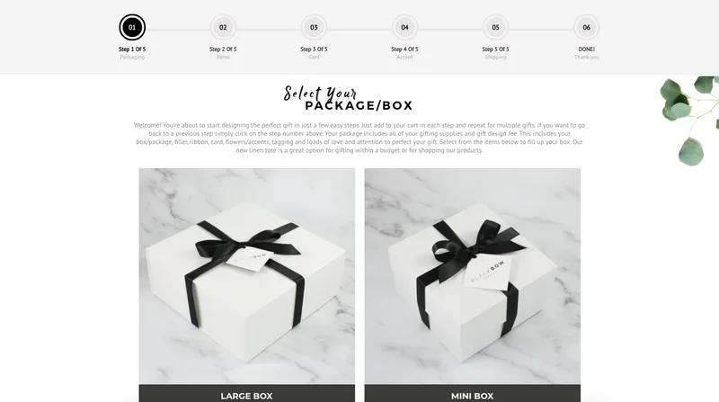 Custom 'Build a Box' feature for a Curated Gift Box Company!