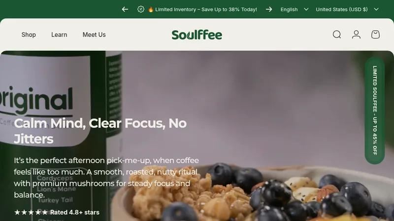 Full Website Redesign For Brand Soulffee - Coffee Alternative