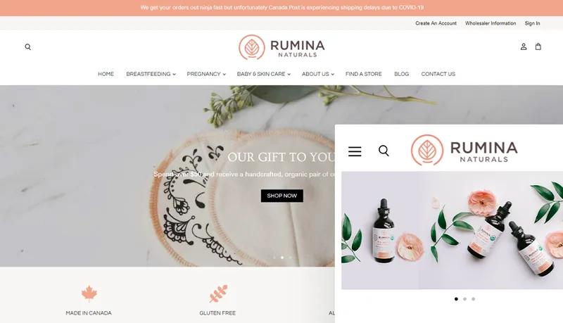 Rumina Naturals | D2C & B2B Commerce