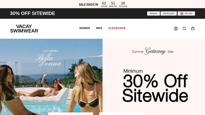 VACAY SWIMWEAR: Website Redesign, B2B Development & Global Expansion
