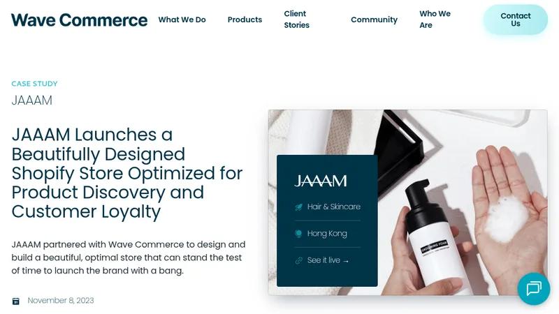 JAAAM - Shopify Store Build and Omnichannel Experience