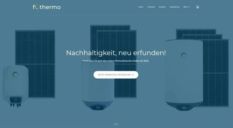 Neuer Shopify Onlineshop für die  photovoltaischen Boiler von Fothermo