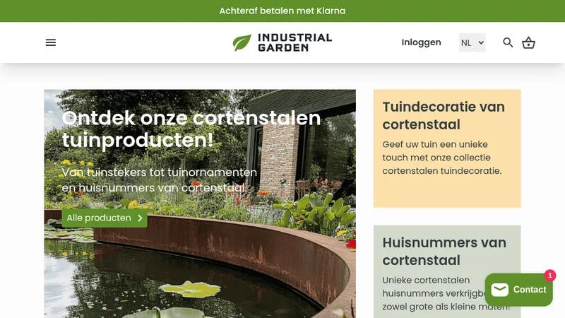 Design, development and online marketing for Industrial Garden