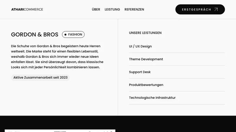 GORDON & BROS: UI/UX Design, Theme Development und technisches Setup