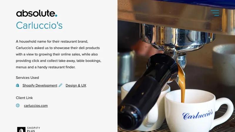 Carluccio's - Bespoke Shopify Design & Build