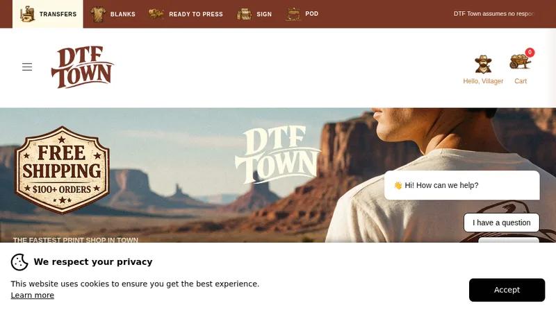 DTF Town: Shopify Plus Store with Custom Western Touch