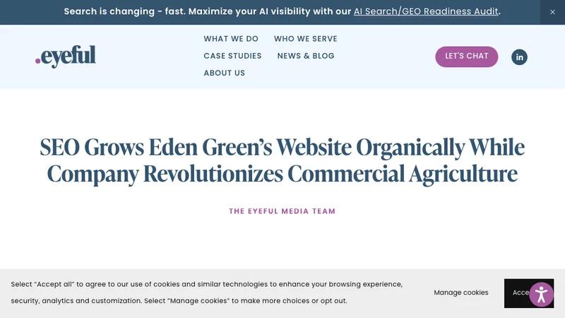 SEO Grows Eden Green’s Website Organically While Company Revolutionize