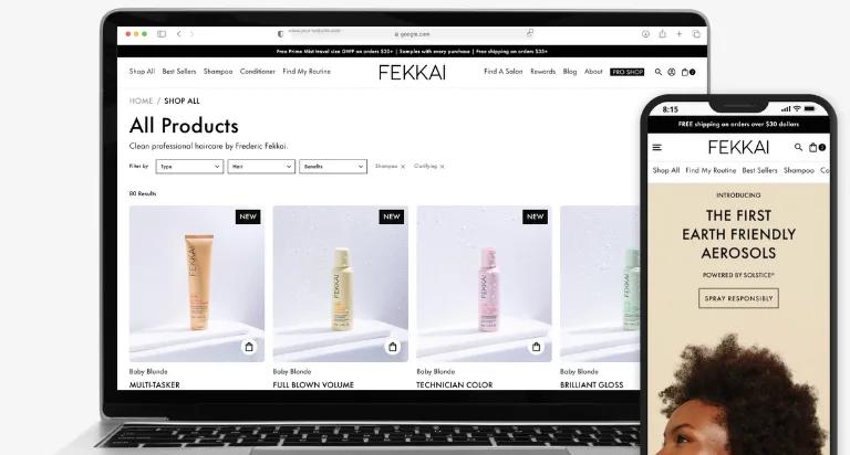 New Design and Build on Shopify 2.0 for Fekkai