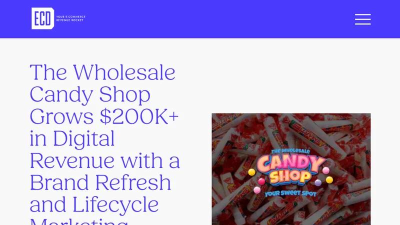 ECD Digital boosted The Wholesale Candy Shop's online sales