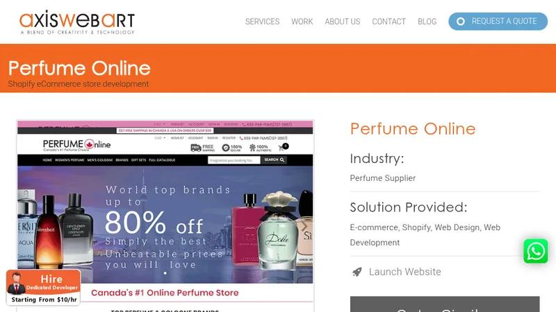 PerfumeOnline.ca - Custom Shopify Store for a Perfume Brand in Canada