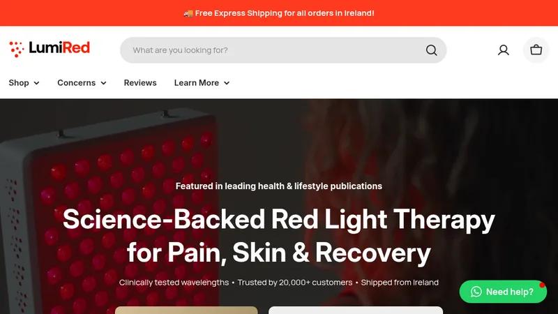 Custom Shopify Website for LumiRed, a Red Light Product Brand