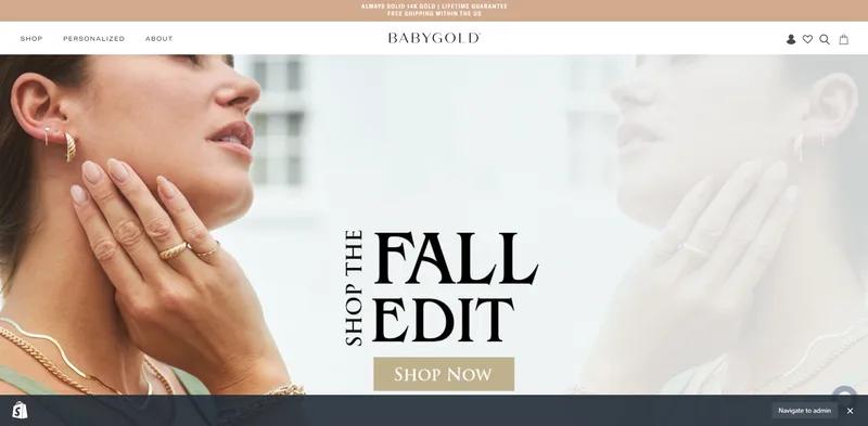 Babygold.com site Theme customization