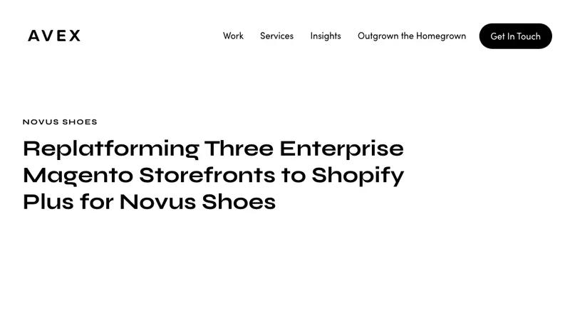 Novus Shoes: Shopify Plus Replatform & UX/UI Design