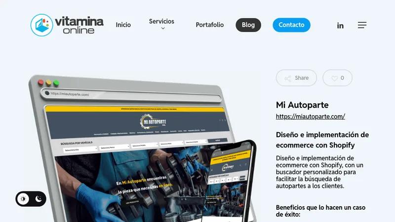 Tienda de autopartes con Shopify - Mi autoparte - B2C