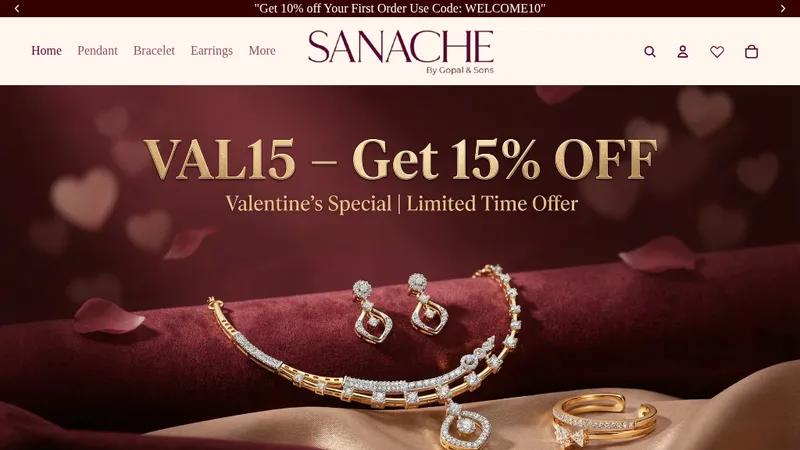 Sanache – Custom Shopify Store for a Luxury 925 Silver Jewelry Brand