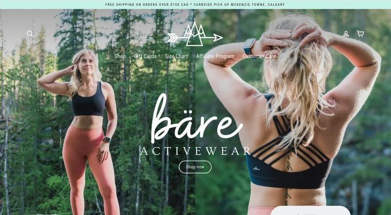 Full store setup: Bare Activewear