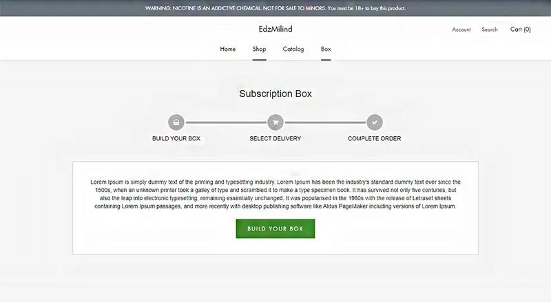 Private app- (Vape Subscription app: Private app)