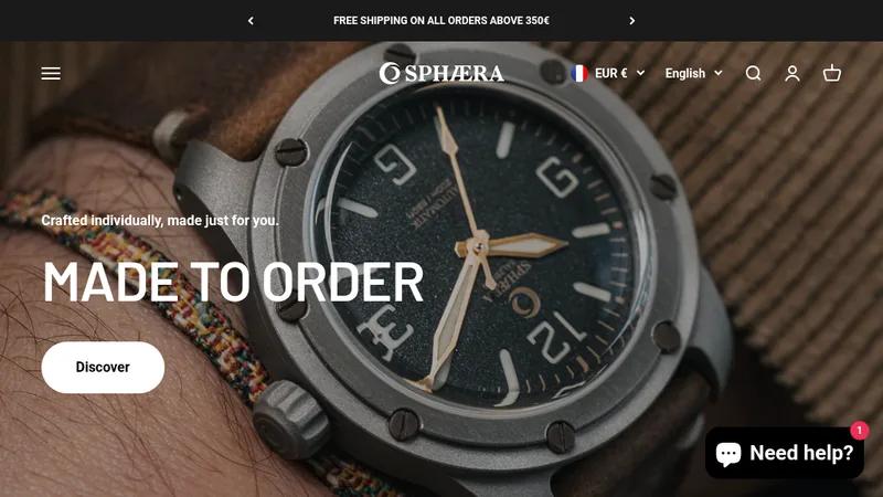 Sphaera Watch Co. Website Development
