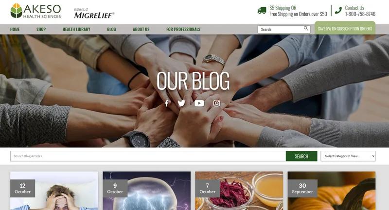 Migrelief Blog w/ Shopify Store