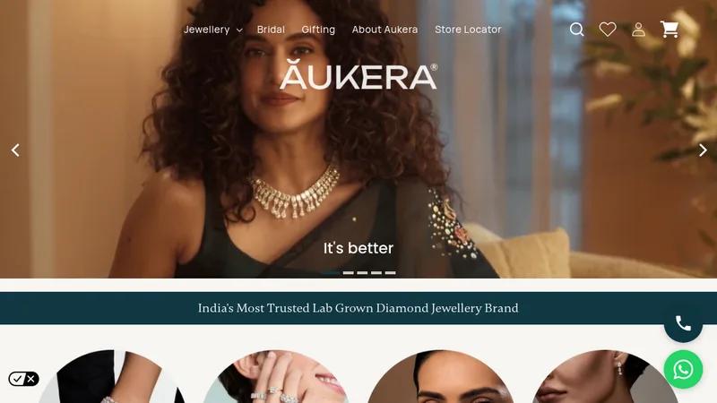 Custom Designed Website for Aukera, a Lab-Grown Jewellery Brand