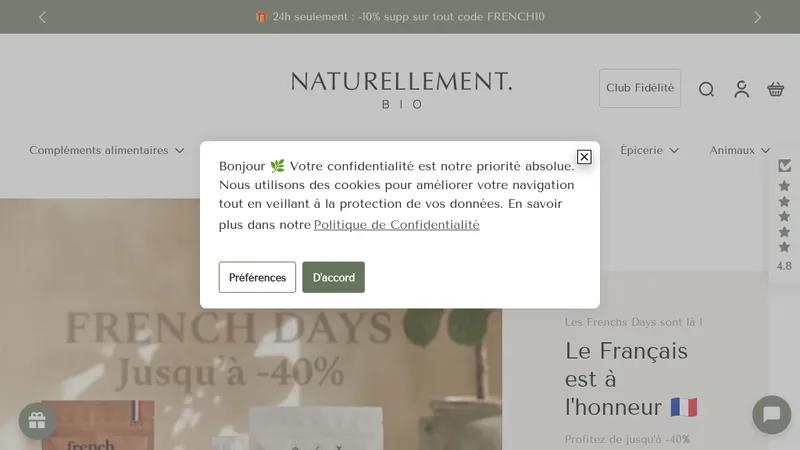 Naturellement Bio – Site e-commerce B2C spécialisé dans les produits b