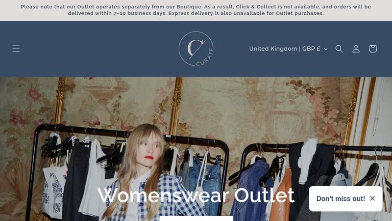Curate Outlet: Shopify Store Design & Development for Fashion Boutique