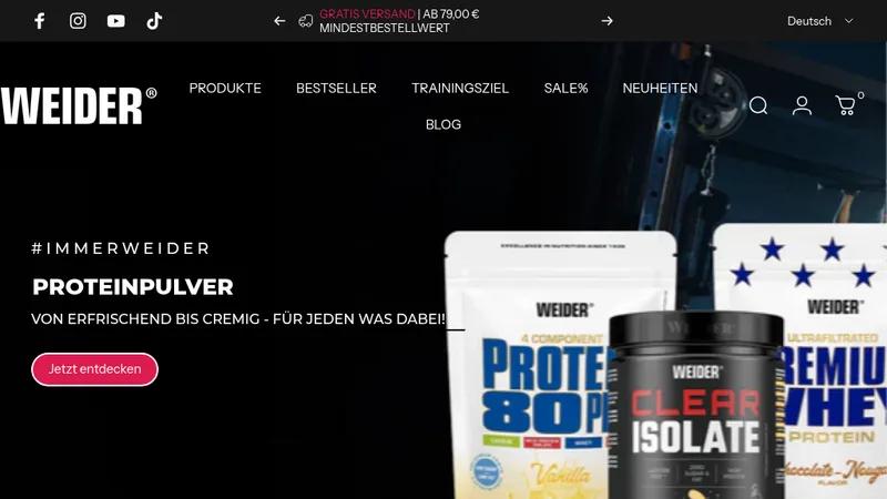 Neuer Shopify Plus Shop für Weider®