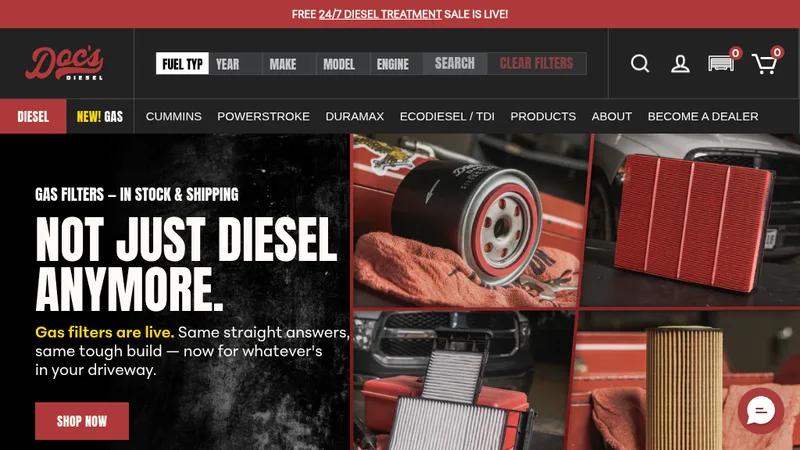 Custom UX/UI, Development + CRO, Search for Diesel Filters