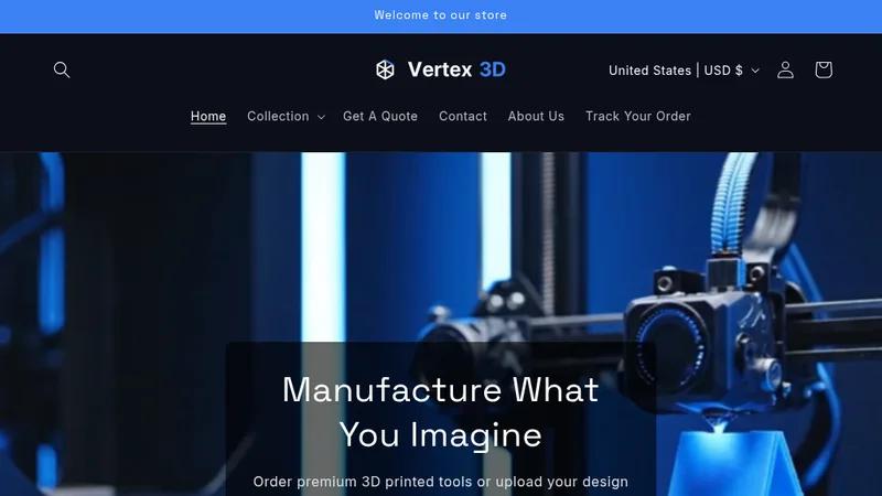 Vertex3D — Tech-Forward 3D Printing Shopify Store