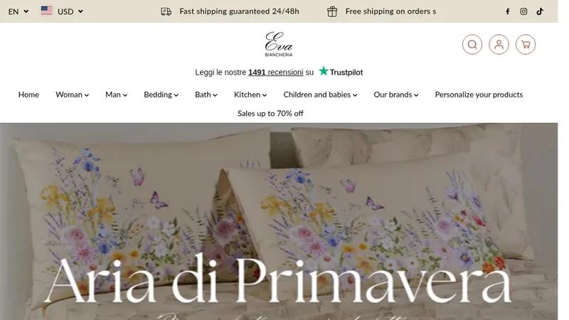 Eva Biancheria per la casa e intimo Donna con Uomo e bambini.