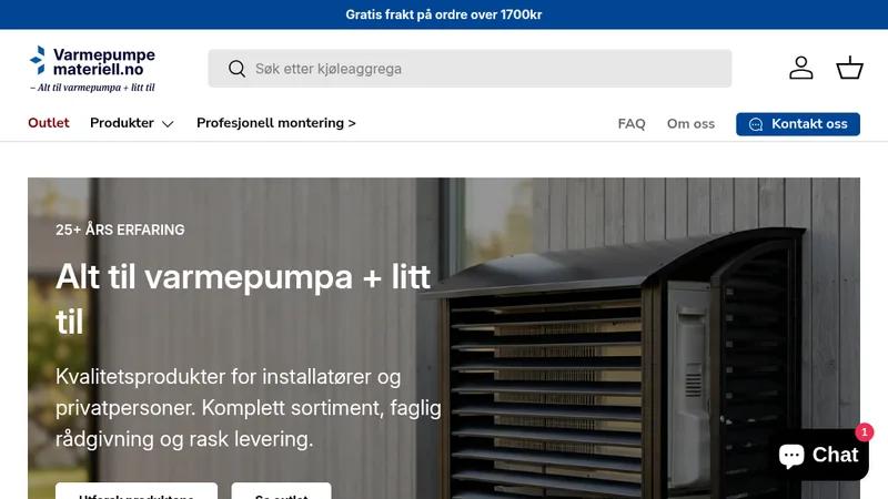 Varmepumpemateriell | Redesign & Shipping Integration