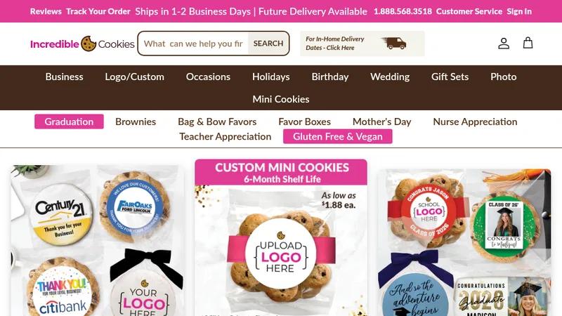Incredible Cookies - Custom Cookie E-Commerce with Personalized Design