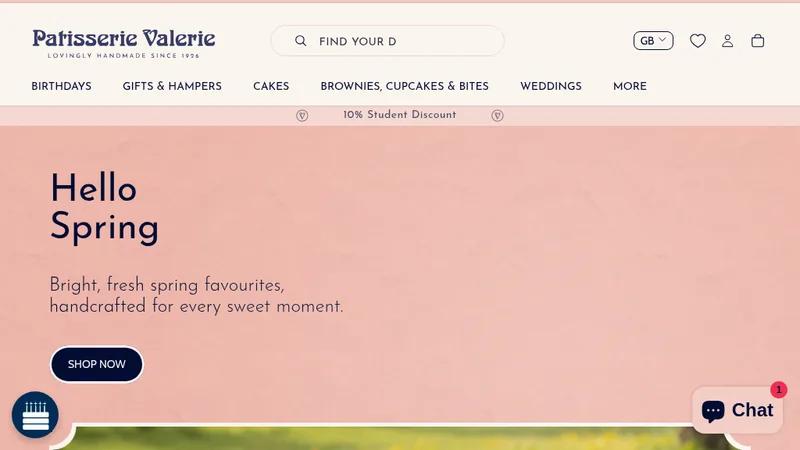 Handmade Cakes Patisserie Valerie Shopify plus store