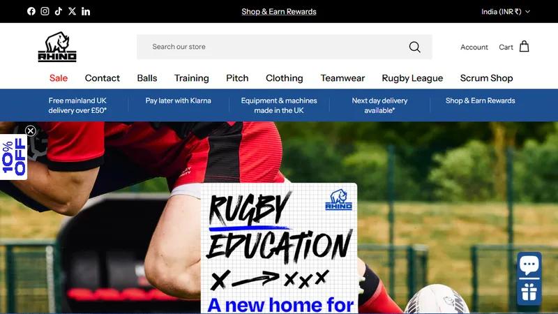 Rhino Rugby: Improving Rankings and Core Web Vitals on Shopify