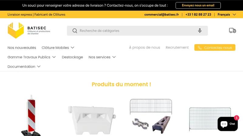Site e-commerce B2B/B2C pour BATISEC – Clôtures et équipements de chan